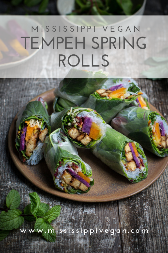 Tempeh spring rolls.