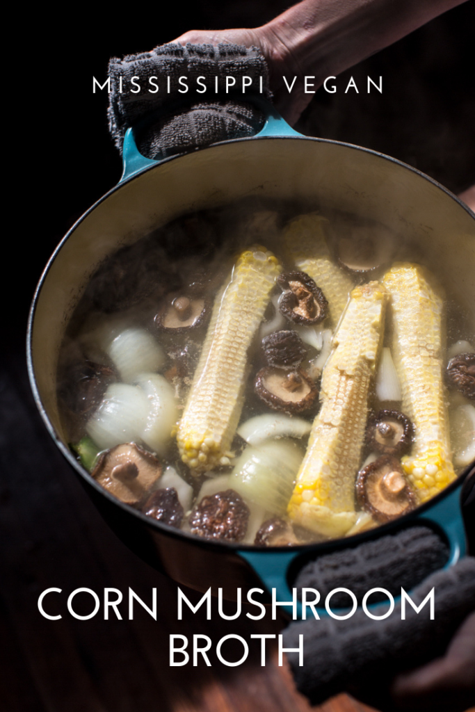 Corn mushroom broth.