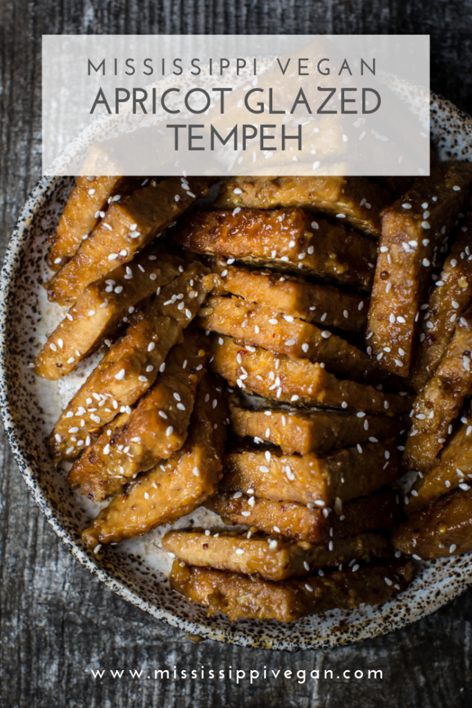 This apricot glazed tempeh recipe is absolutely perfect! Glaze is sweet, tangy, and savory, with just a kick of spice. The texture of the tempeh is firm yet tender with a delightful crunch.