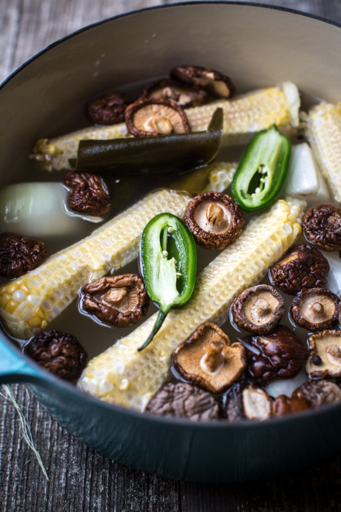 Making the broth.