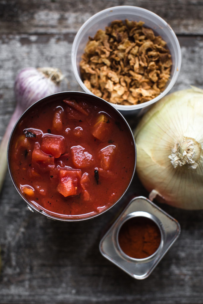 Key ingredients for vegan hamburger helper