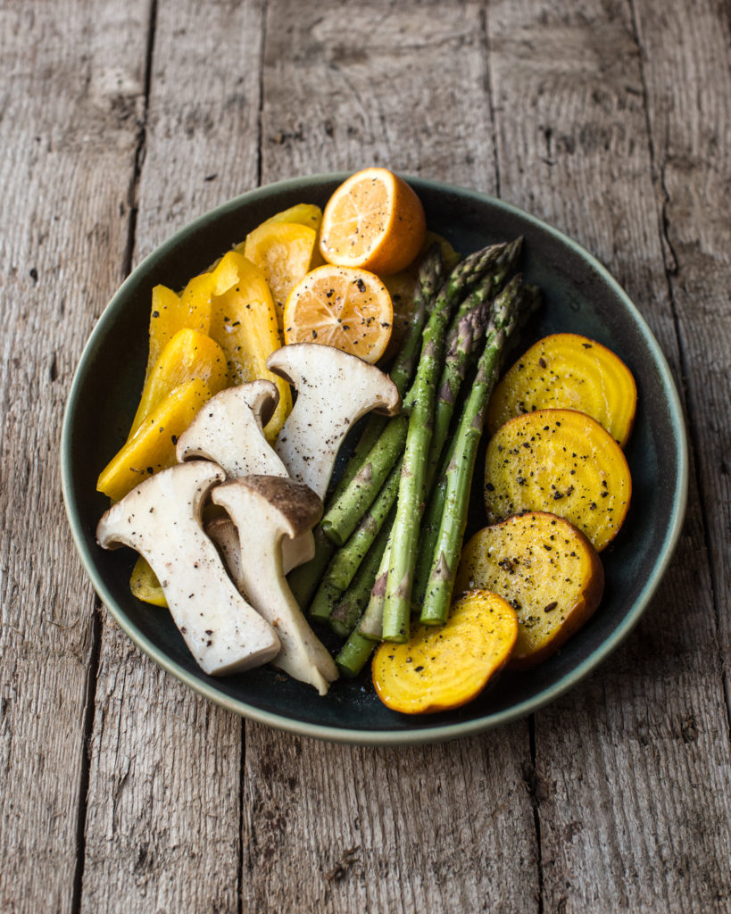 grilled vegetables and citrus 