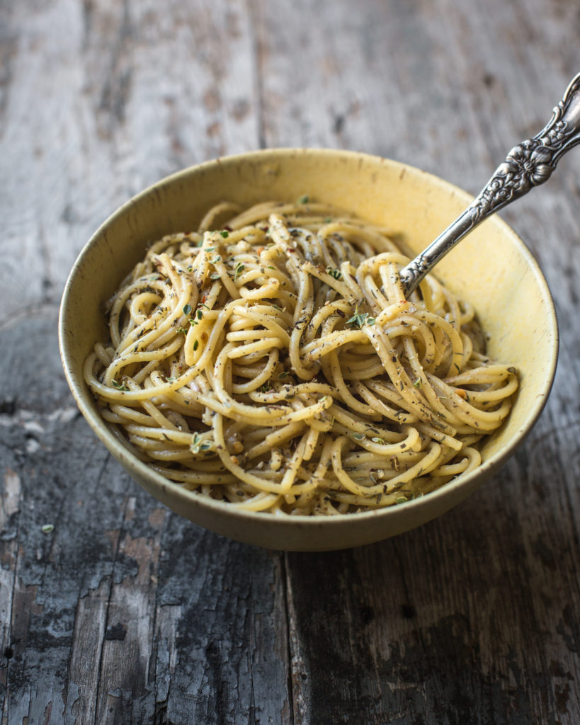 Bowl of quick and dirty pasta