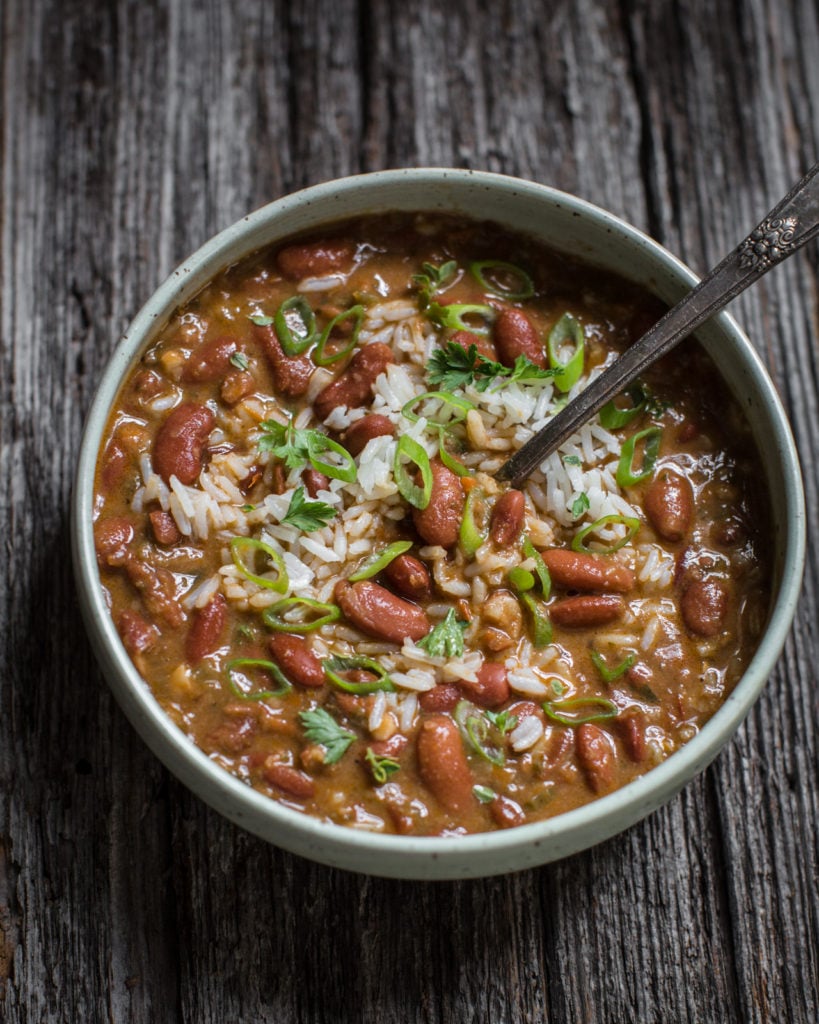 red beans and rice in a bowl