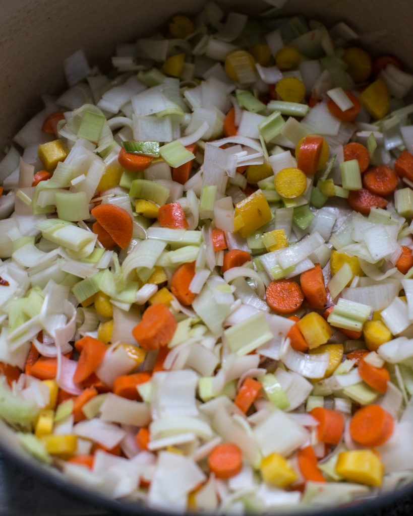 Chopped raw vegetables 