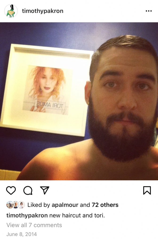 old screenshot of an Instagram post of me with a picture of Tori