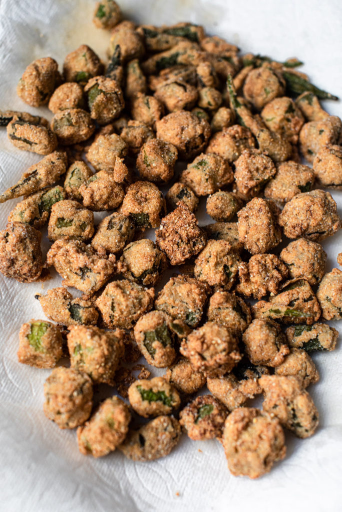 Plate of fried okra