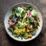 garden tempeh bowl serving