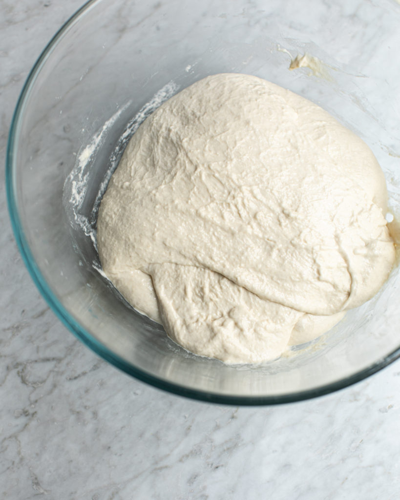 Coil folded sourdough dough