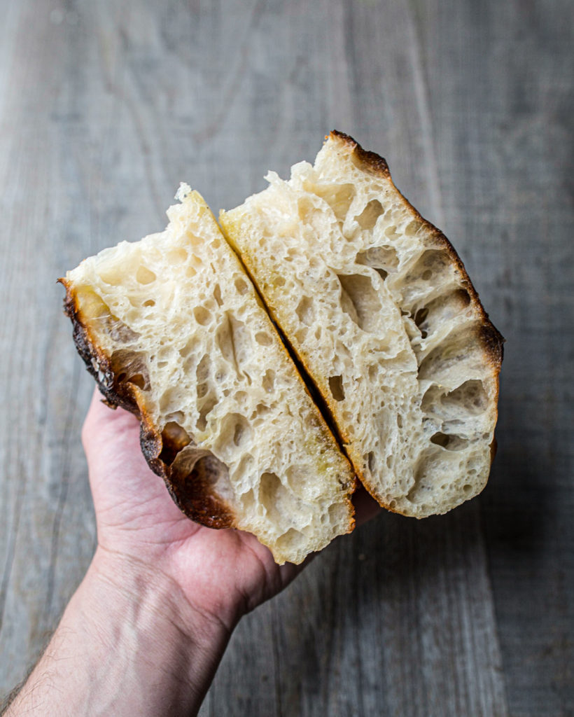 two pieces of sourdough side-by-side