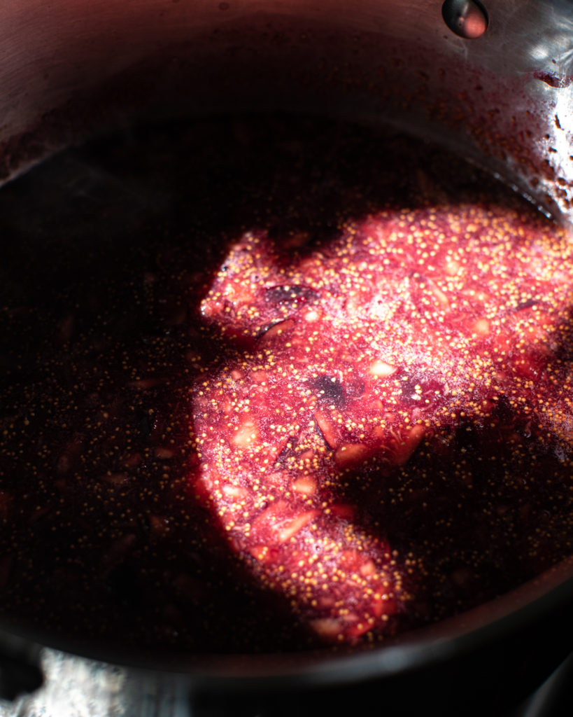Simmering fig rosemary & red wine jam
