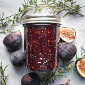 rosemary fig jam in a jar