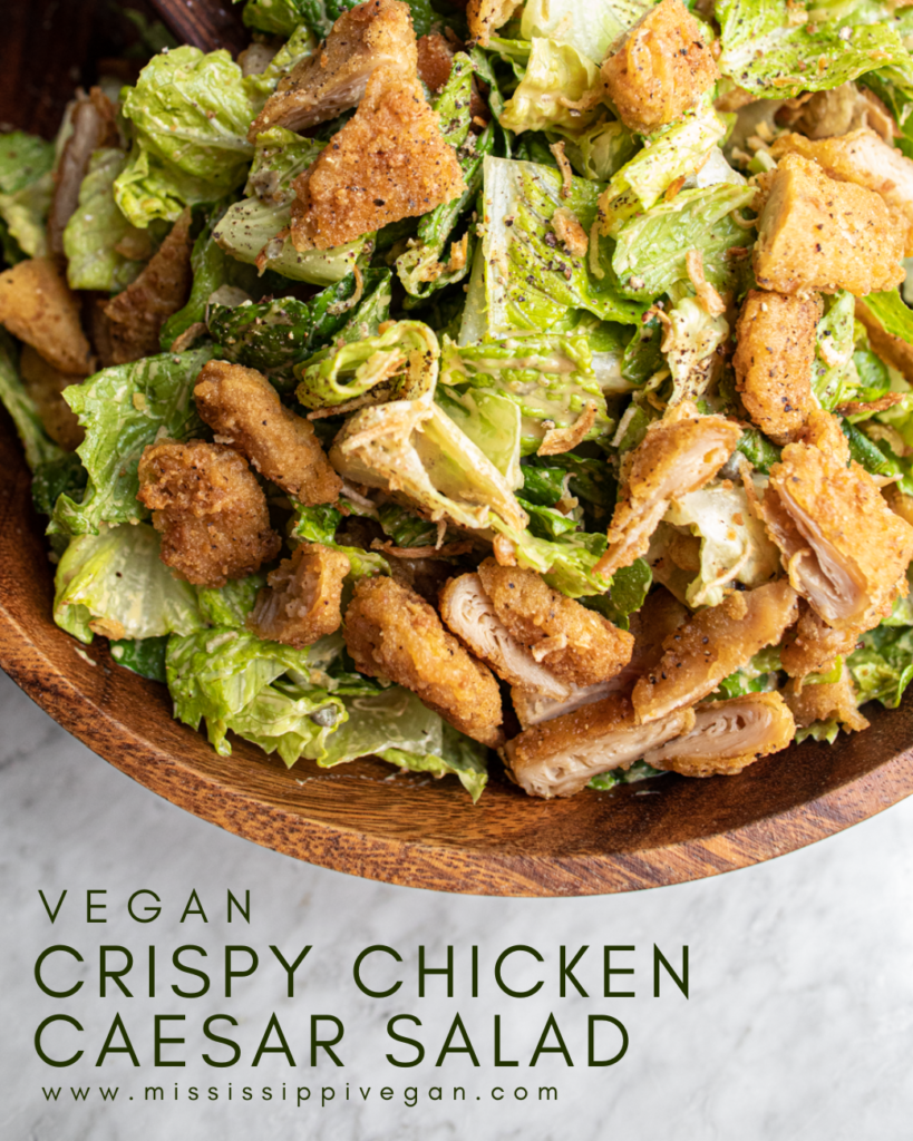 Crispy chicken caesar salad