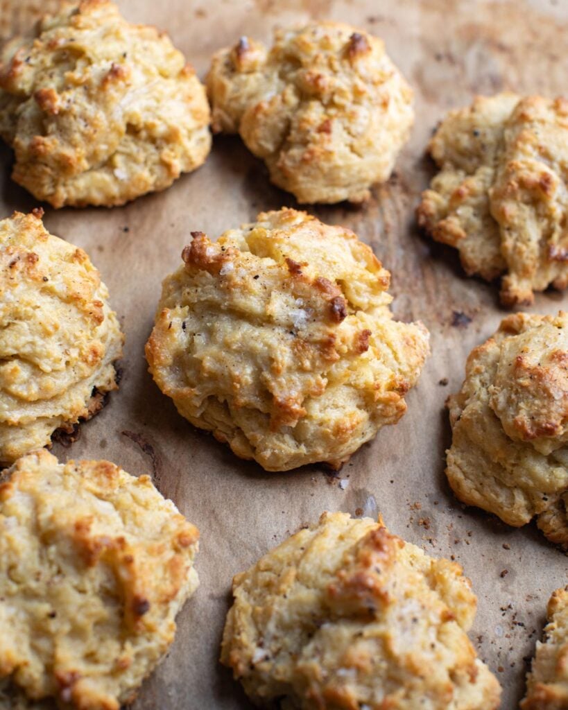 baked vegan drop biscuits
