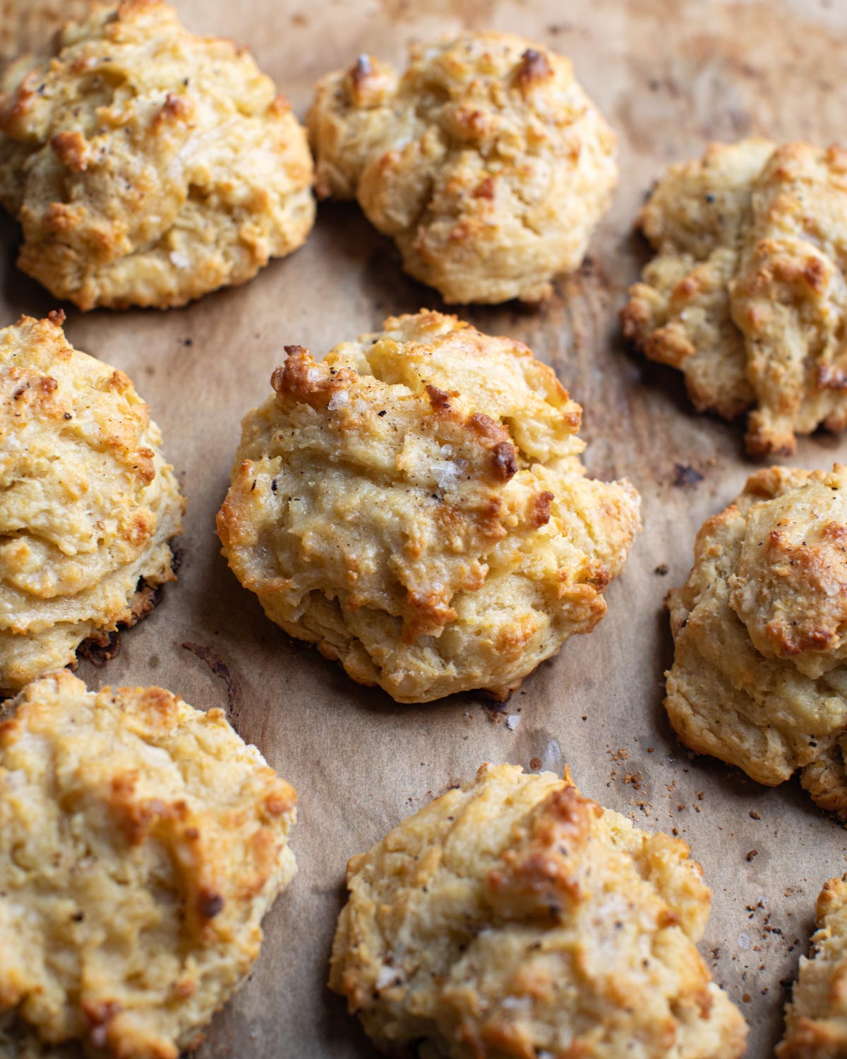 A tray of drop biscuits - vegan holiday recipe