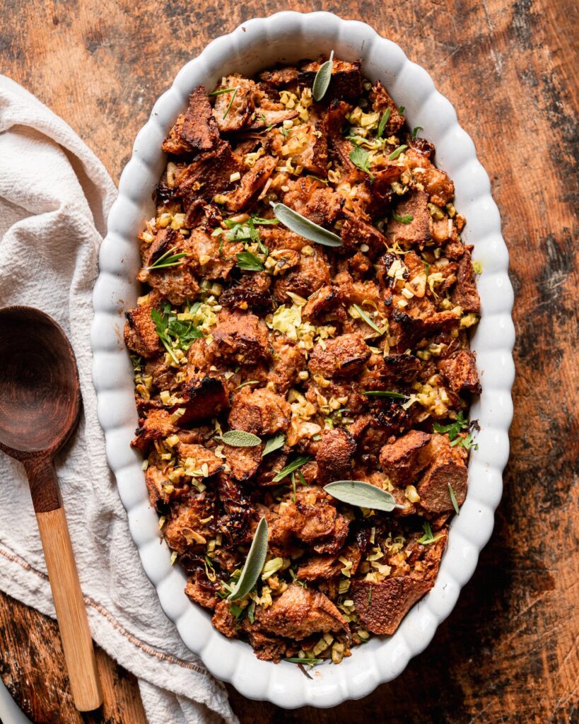 Stuffing in a dish - a must-try vegan holiday recipe!