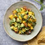 mango salsa in a serving bowl