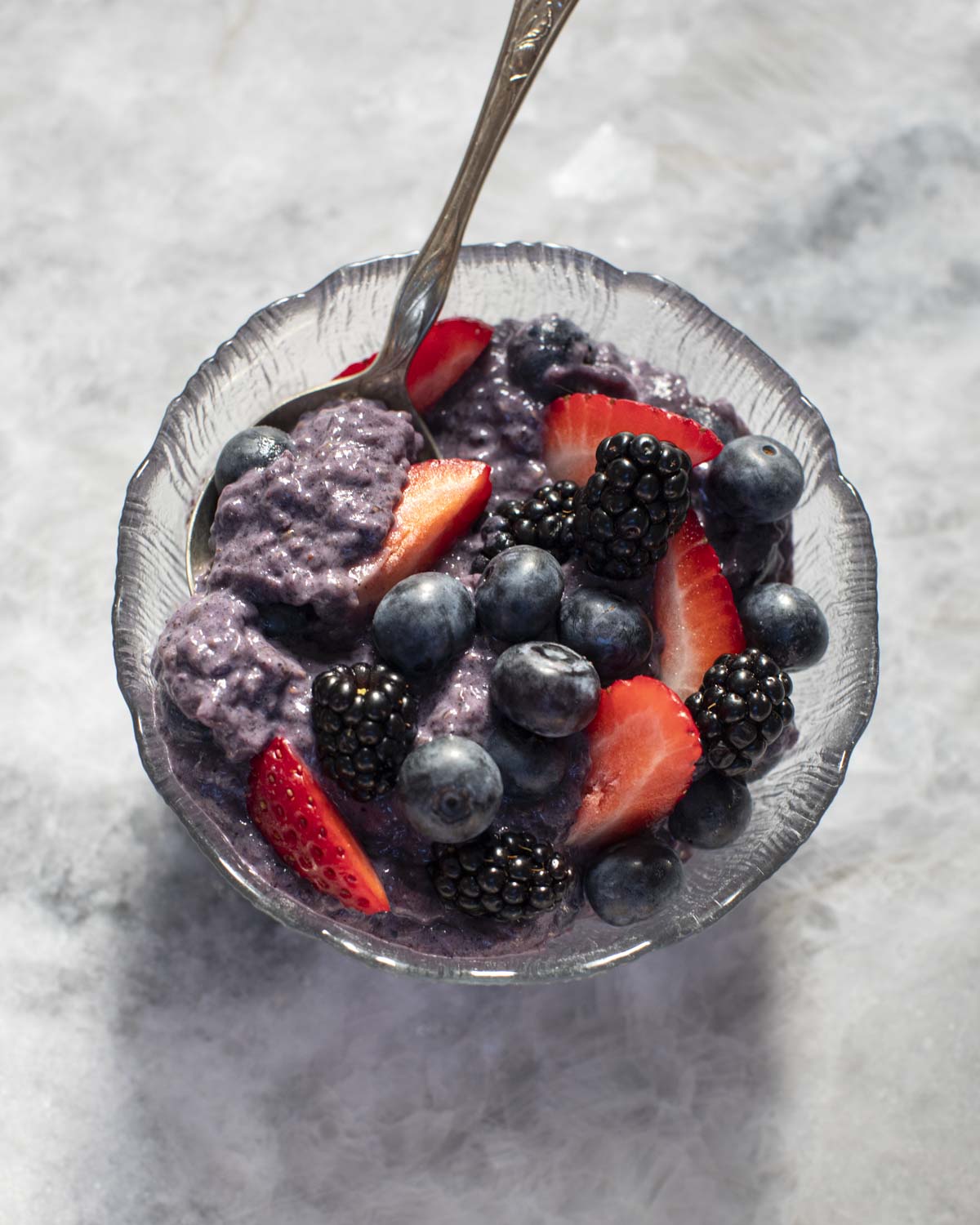 the finished recipe in a bowl with a spoon