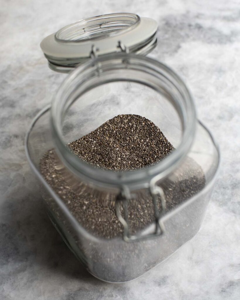 chia seeds in a jar