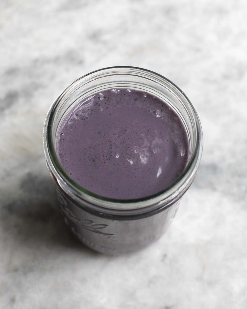 the jarred berry chia pudding before being chilled