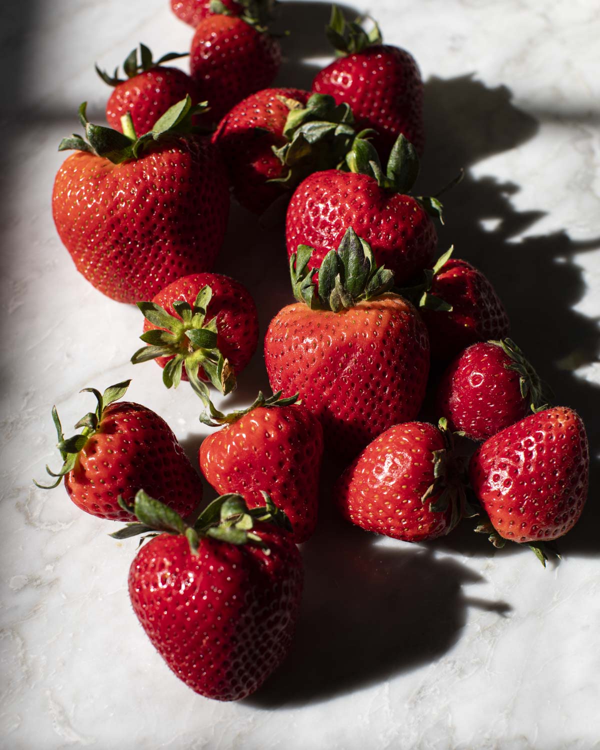 strawberries on a table