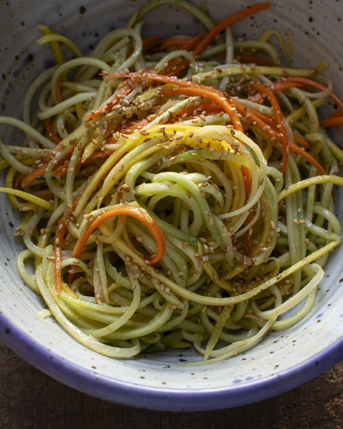 cucumber carrot salad in a bowl