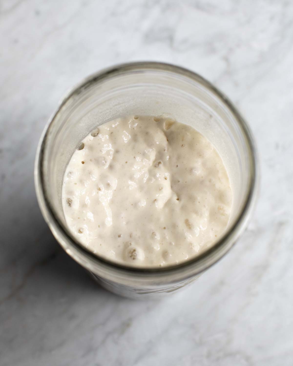 strong sourdough stater in a jar
