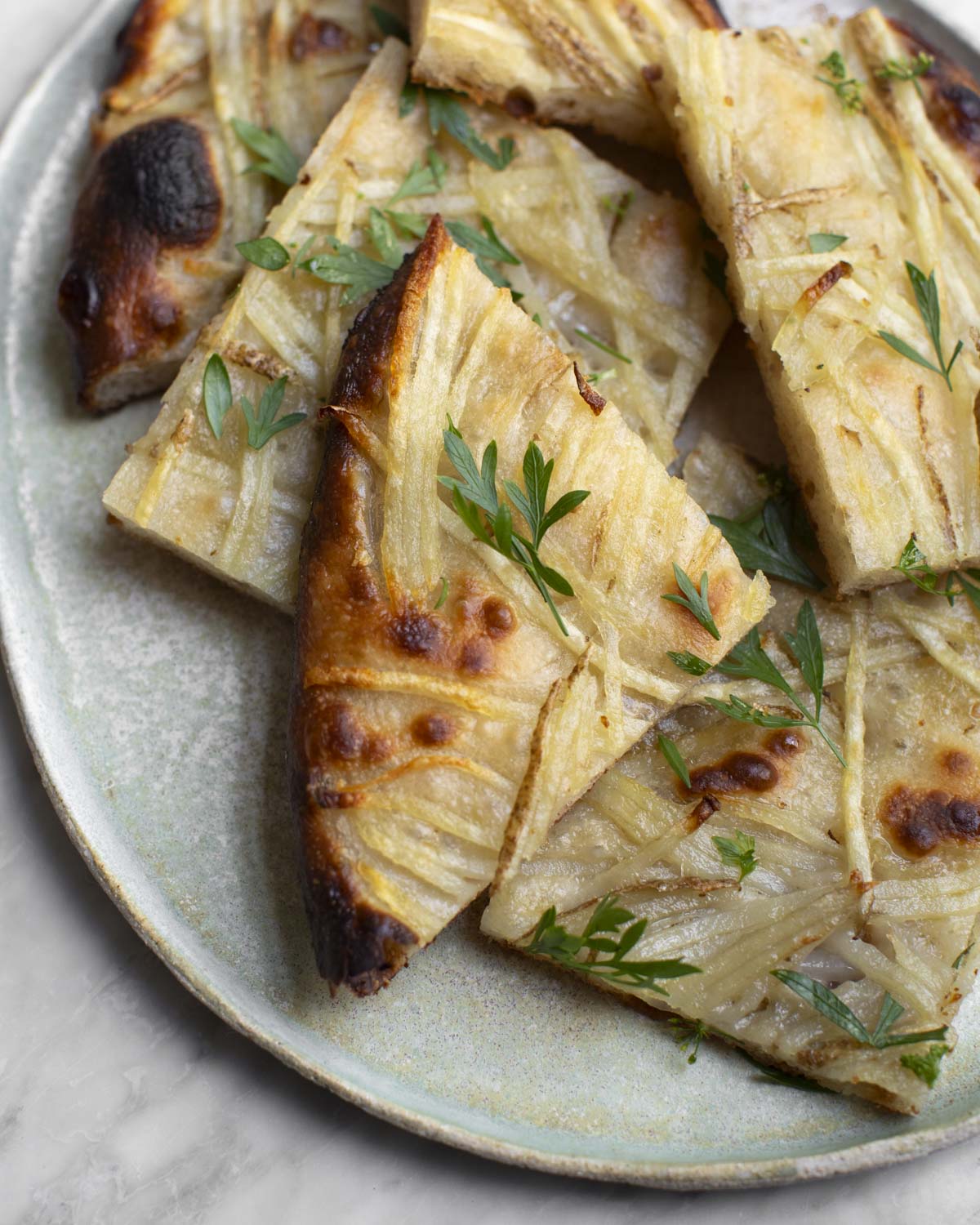 focaccia genovese on a plate