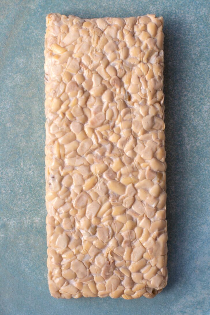block of tempeh on a plate