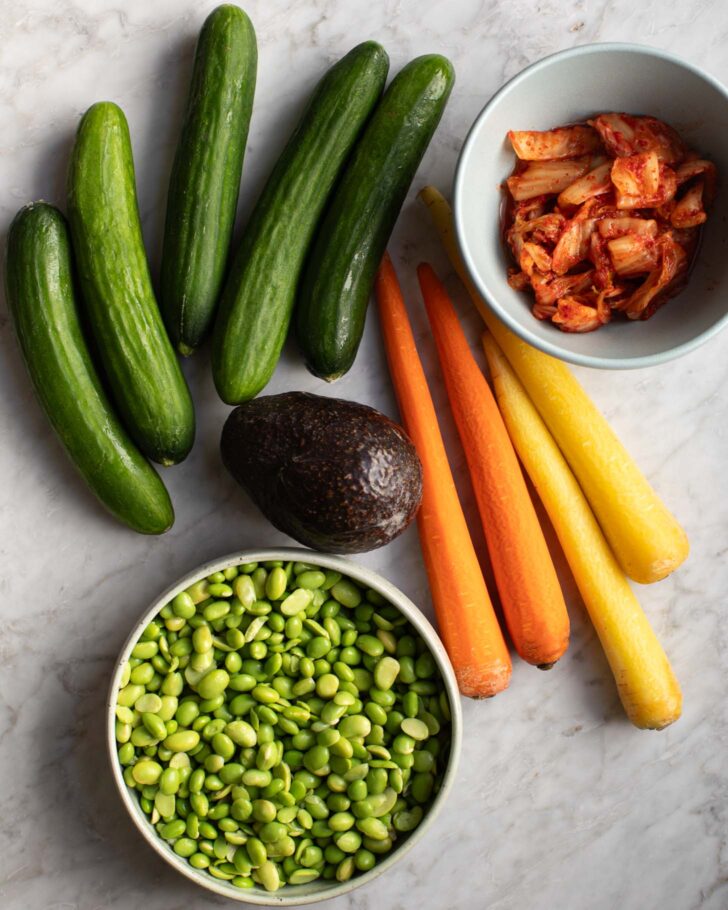 vegetables on a table