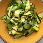 shaved zucchini salad in a bowl